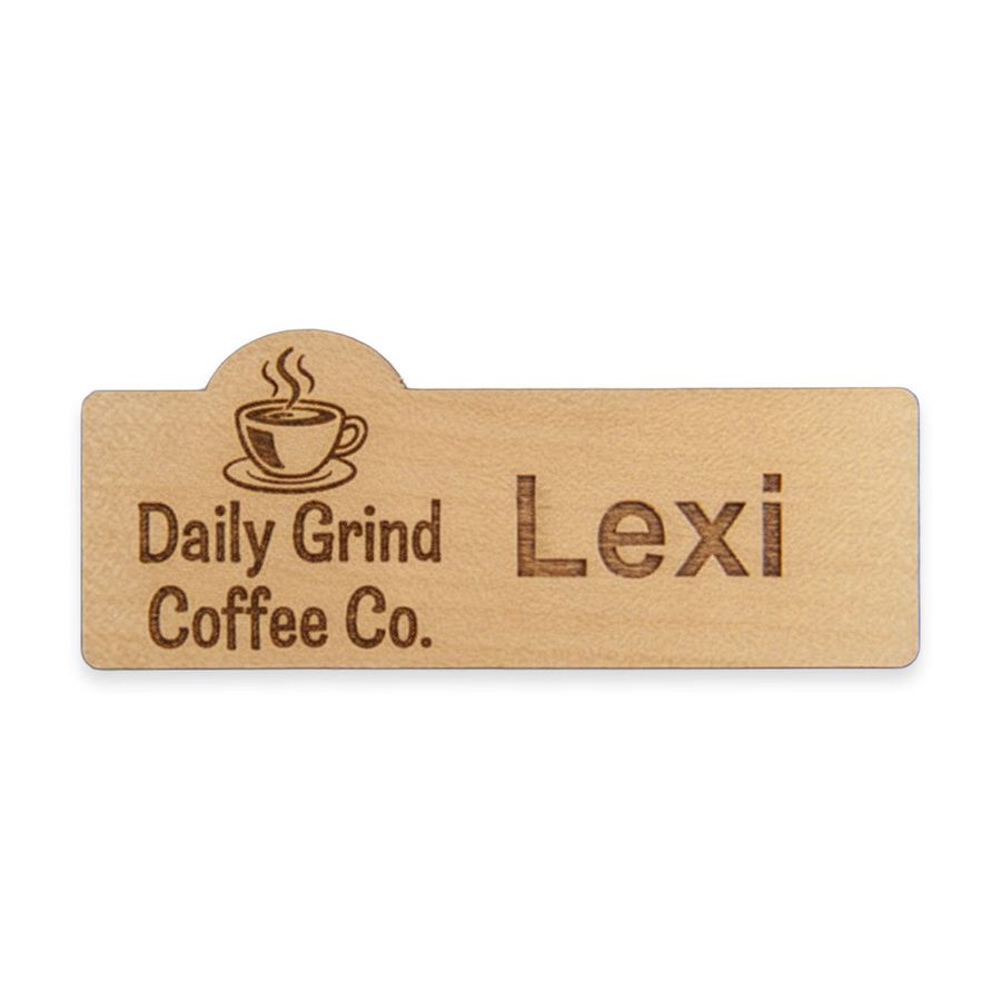 Wooden Name Badges - Custom T-Shirt Today