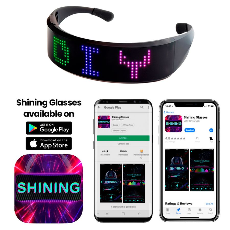 LED Light Up Glasses with Bluetooth - Custom T-Shirt Today