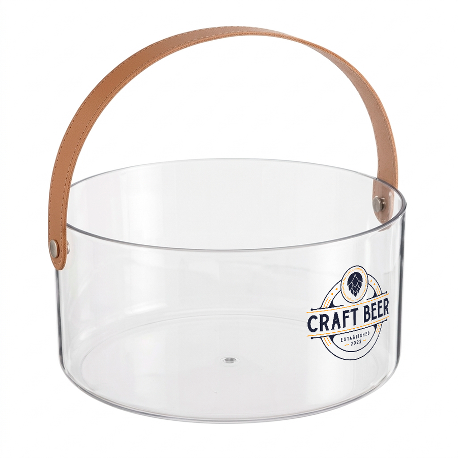 Leather-Strap Clear Drink Buckets - Custom T-Shirt Today