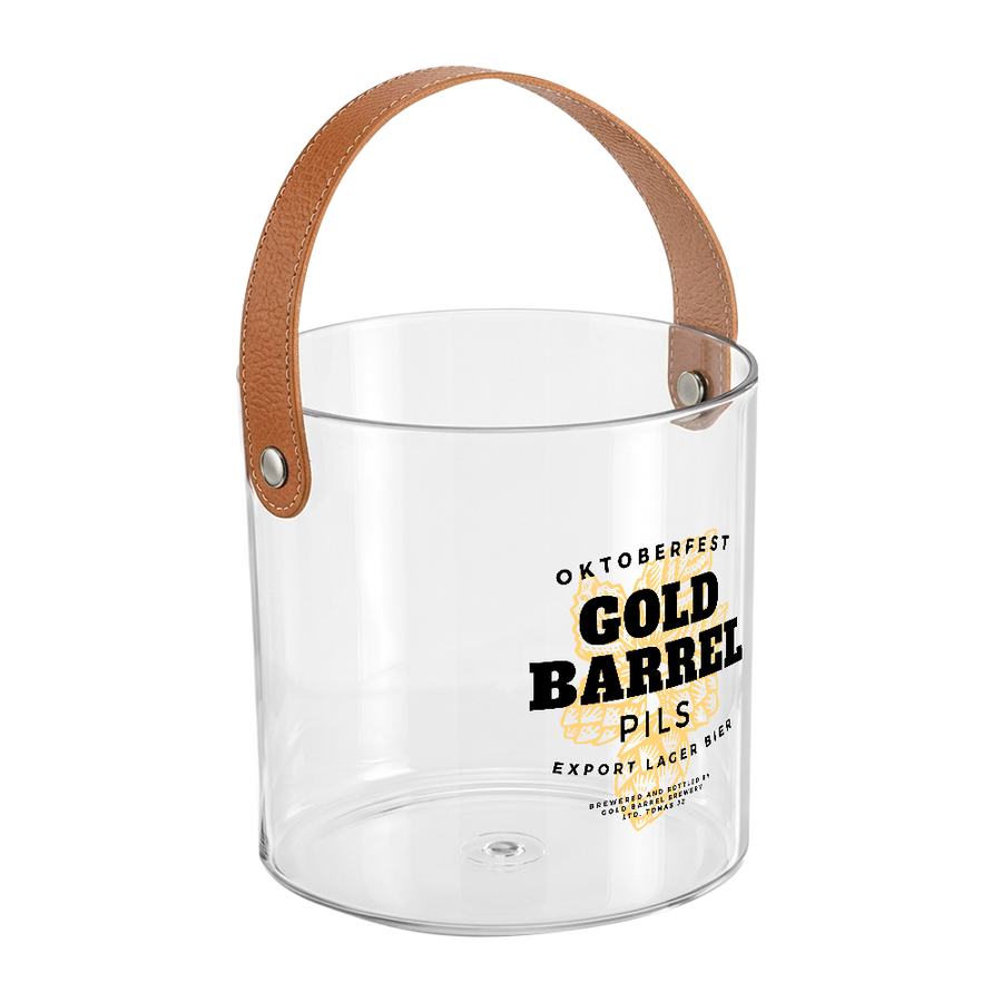 Leather-Strap Clear Drink Buckets - Custom T-Shirt Today
