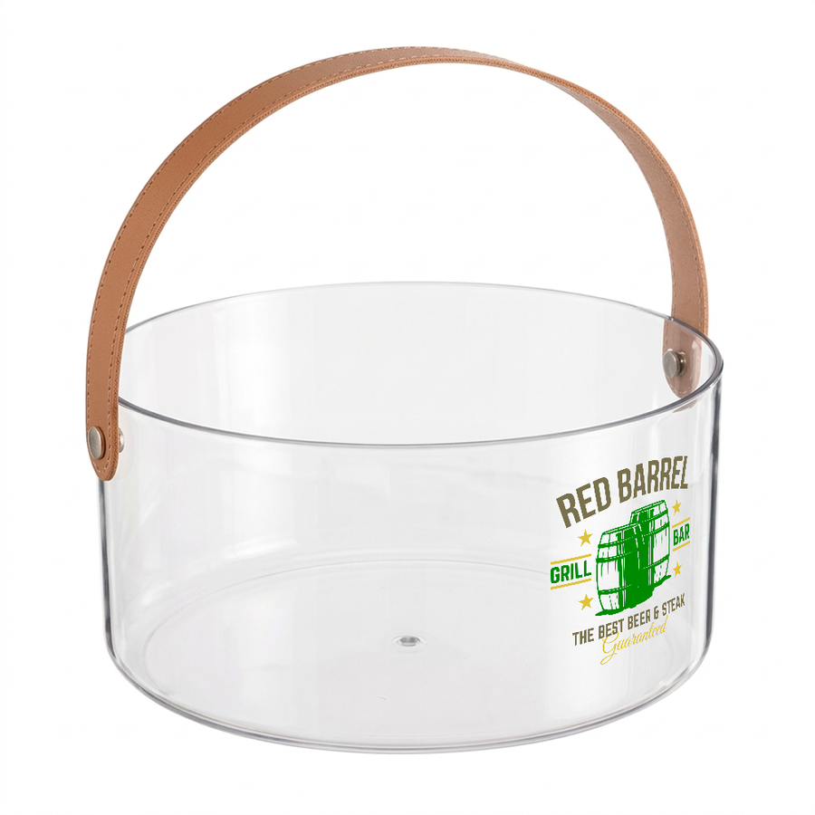 Leather-Strap Clear Drink Buckets - Custom T-Shirt Today