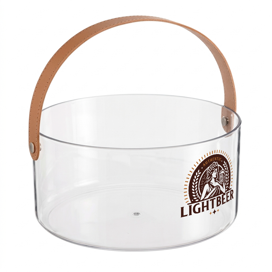Leather-Strap Clear Drink Buckets - Custom T-Shirt Today