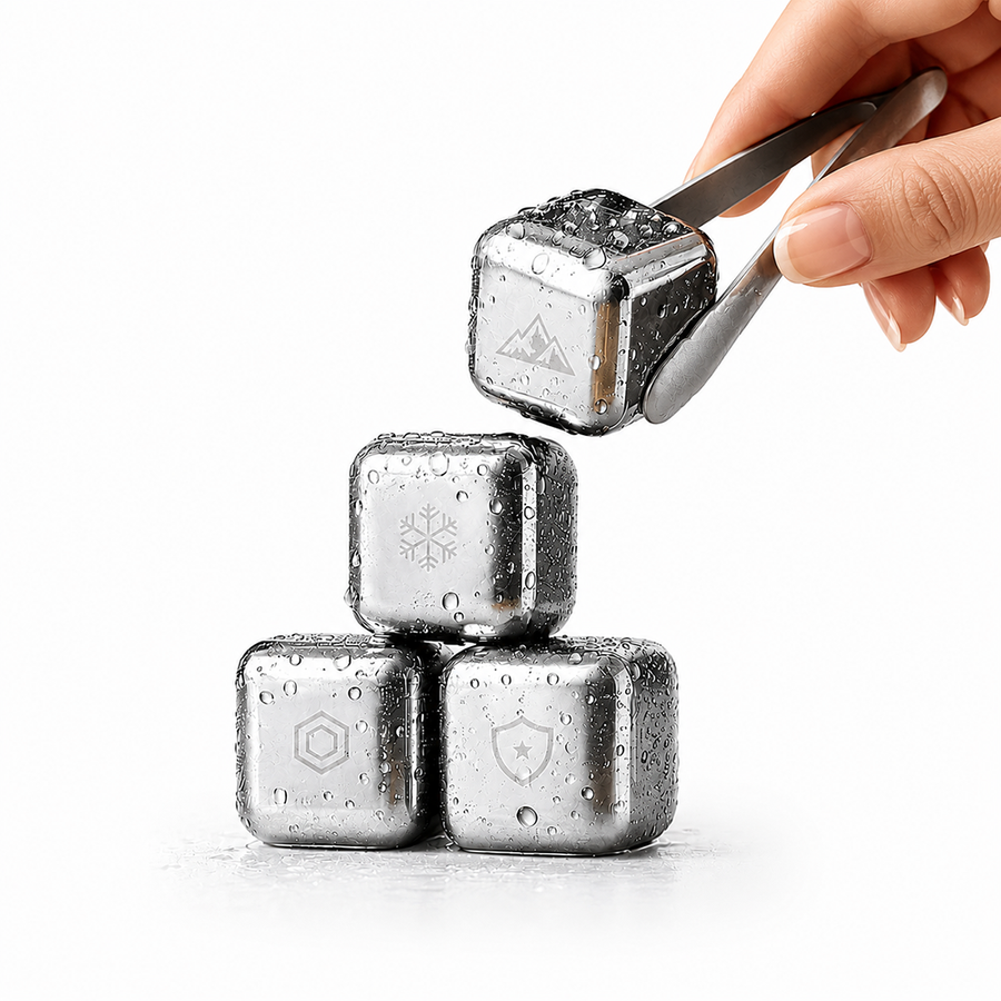 Silver Stainless Steel Ice Cubes - Custom T-Shirt Today