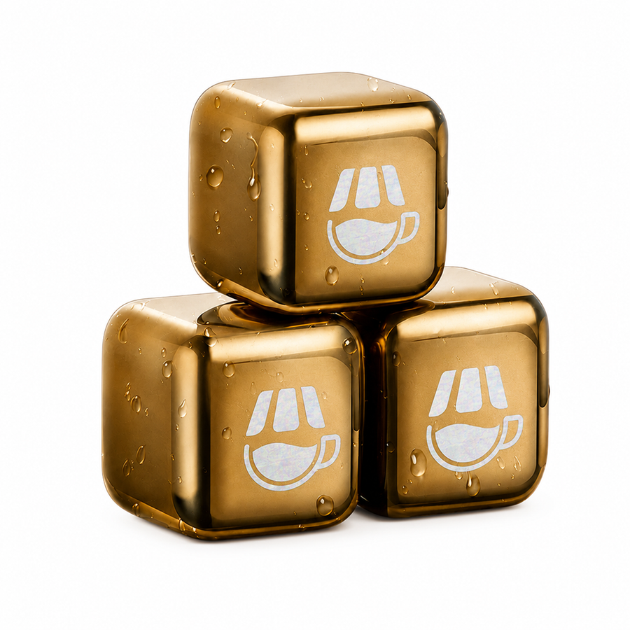 Gold Stainless Steel Ice Cubes - Custom T-Shirt Today