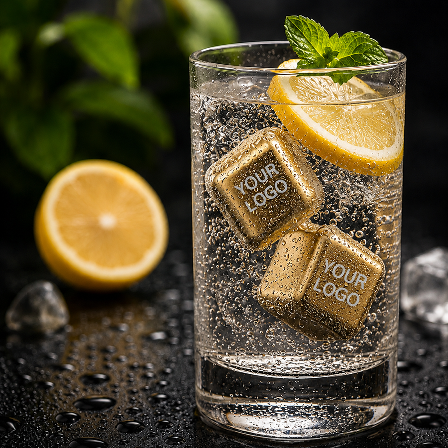 Gold Stainless Steel Ice Cubes - Custom T-Shirt Today