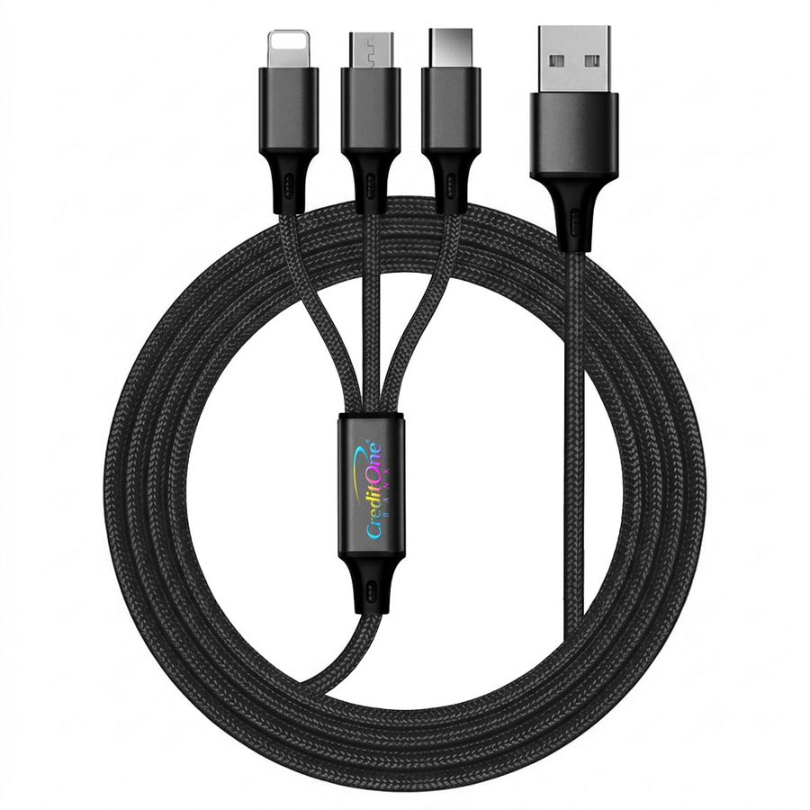 Nylon Braided 3-in-1 Charging Cables - Custom T-Shirt Today