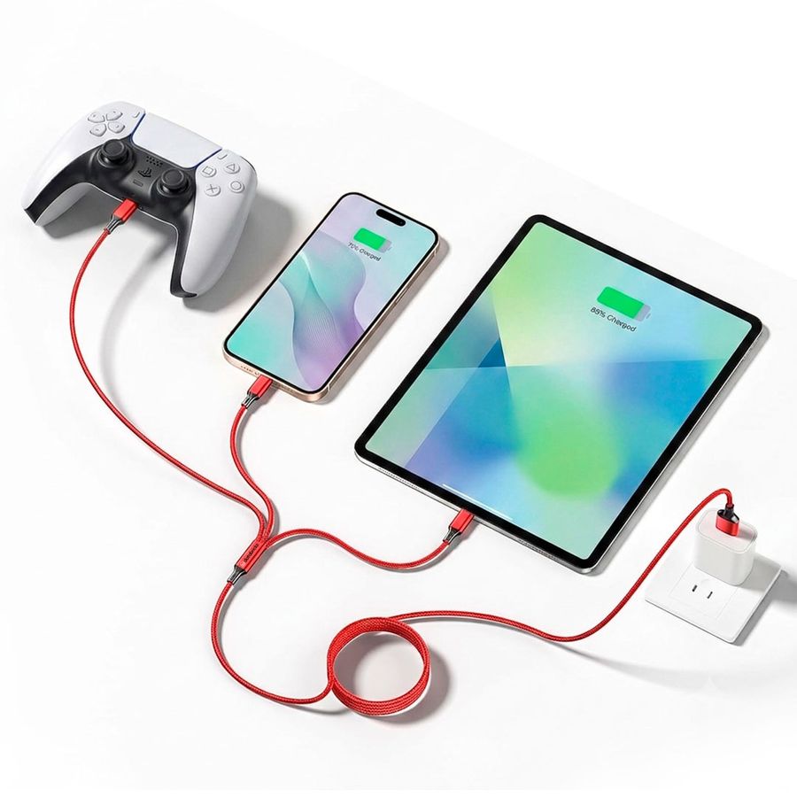 Nylon Braided 3-in-1 Charging Cables - Custom T-Shirt Today