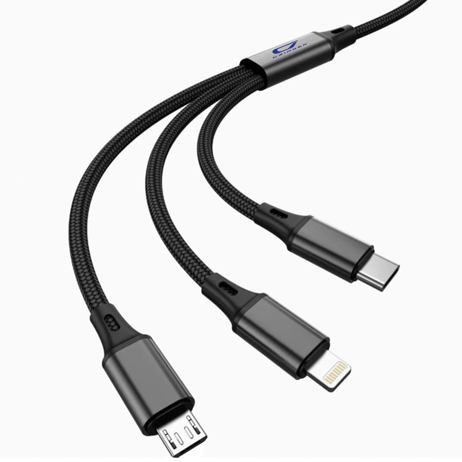 Nylon Braided 3-in-1 Charging Cables - Custom T-Shirt Today