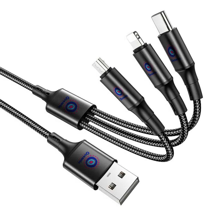 Nylon Braided 3-in-1 Charging Cables - Custom T-Shirt Today