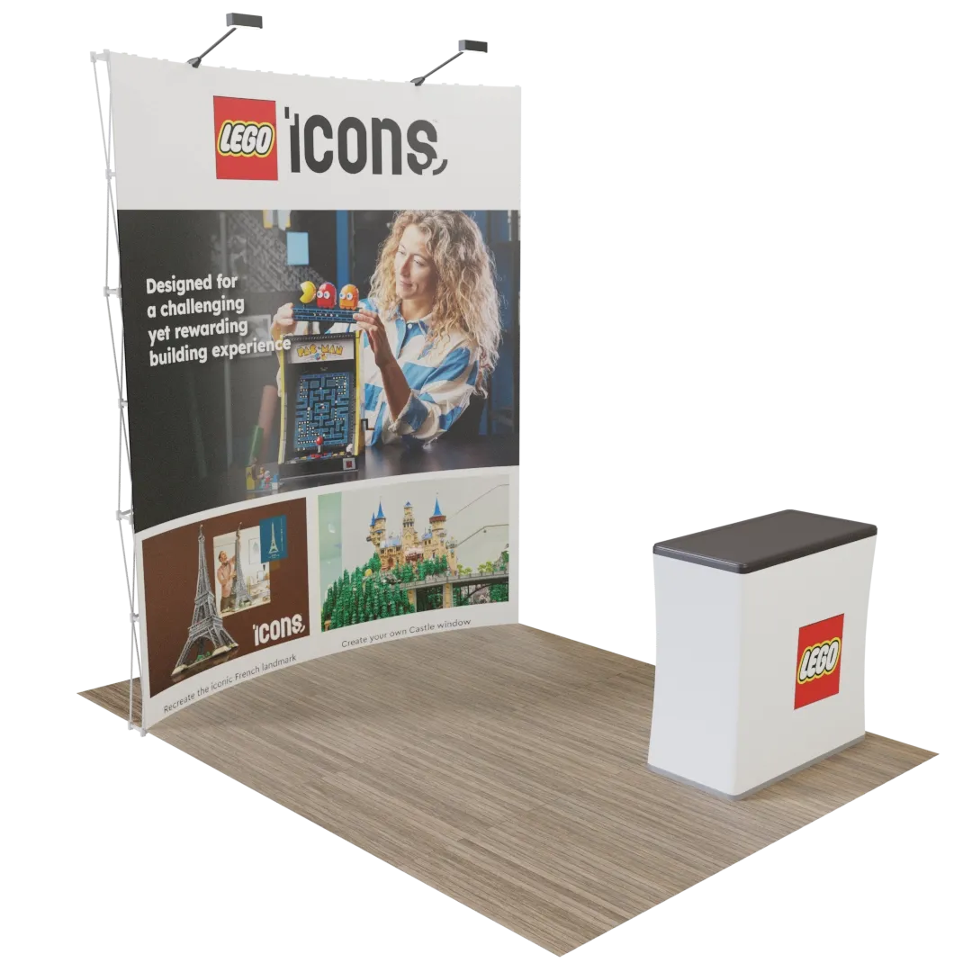Custom Curved Pop Up Trade Show Display Stand 8' x 8'